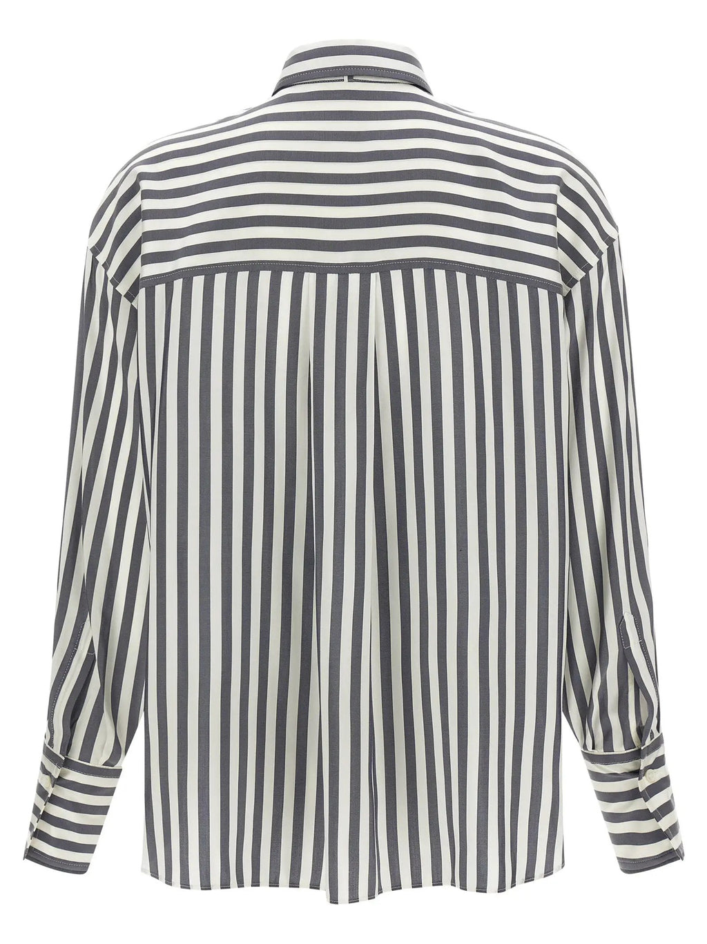 Brunello Cucinelli Gray Silk Blouse