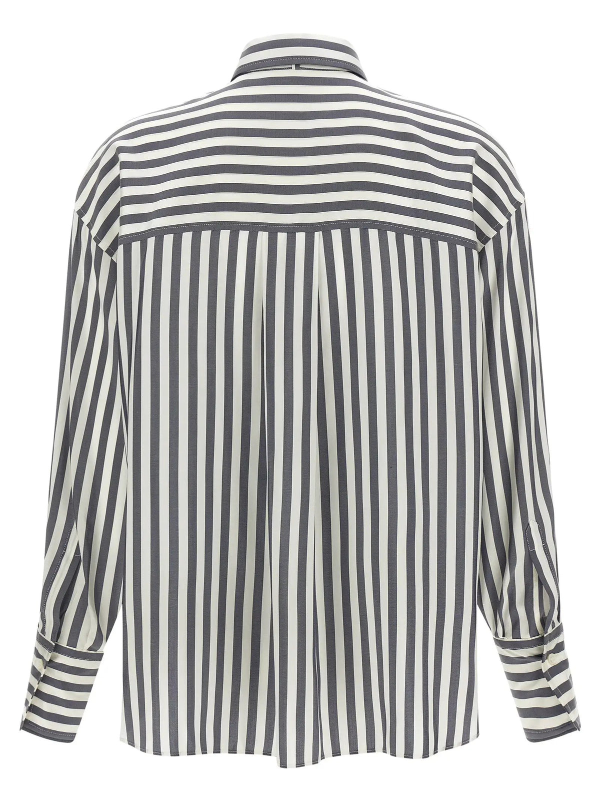Brunello Cucinelli Gray Silk Blouse
