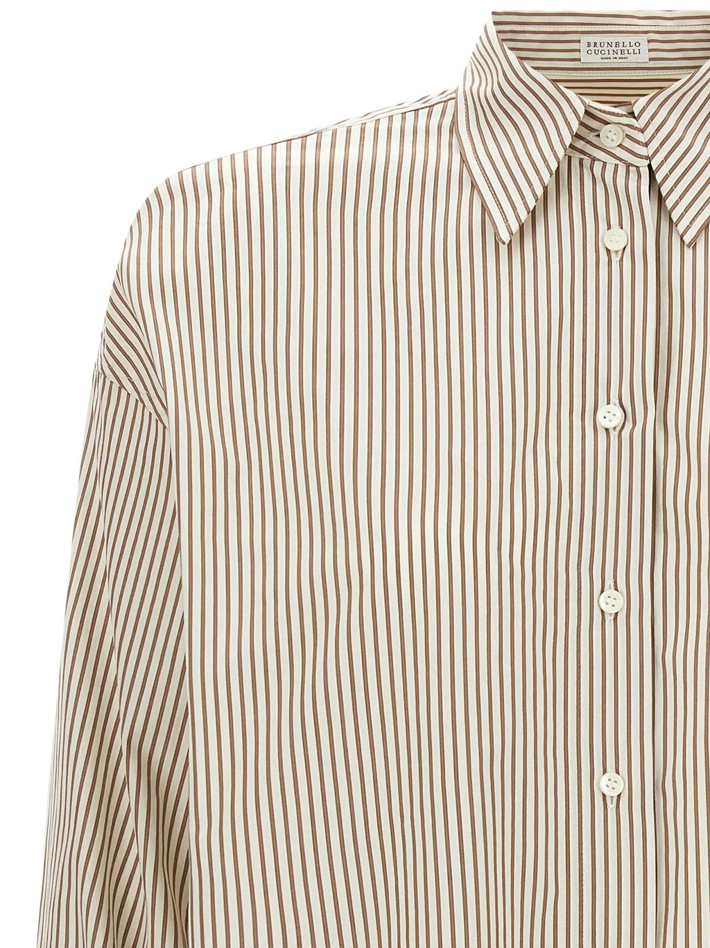 Chemisier en coton beige Brunello Cucinelli