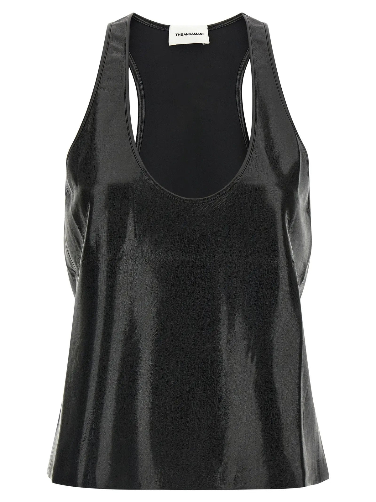 The Andamane The Andamane Black Polyester Sleeveles T-Shirt