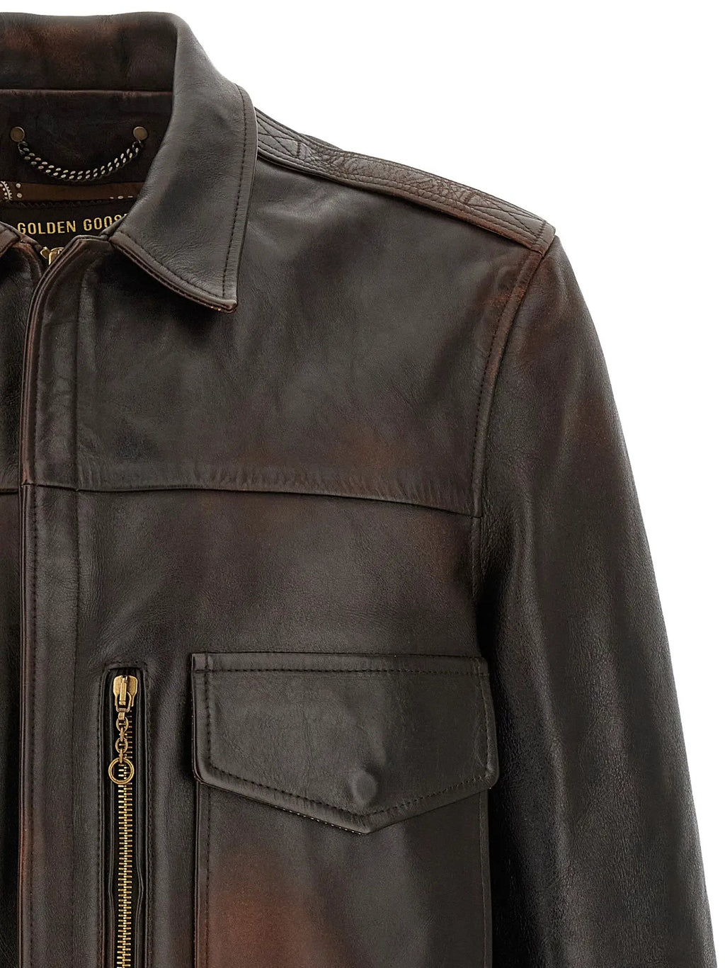Golden Goose Golden Goose Brown Cowhide Leather Jacket