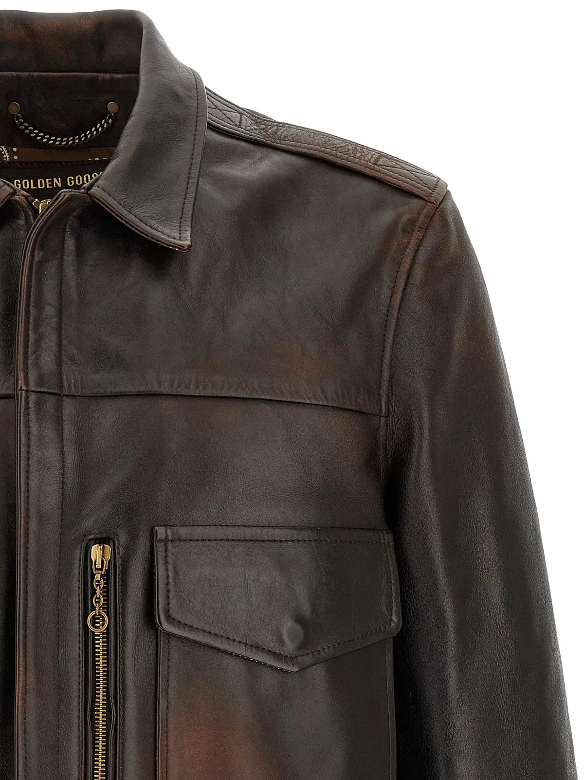 Golden Goose Golden Goose Brown Cowhide Leather Jacket