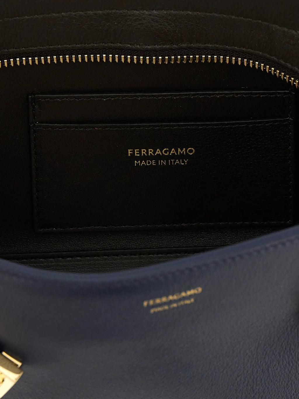 Ferragamo Ferragamo Blue Calfskin Shoulder Bag