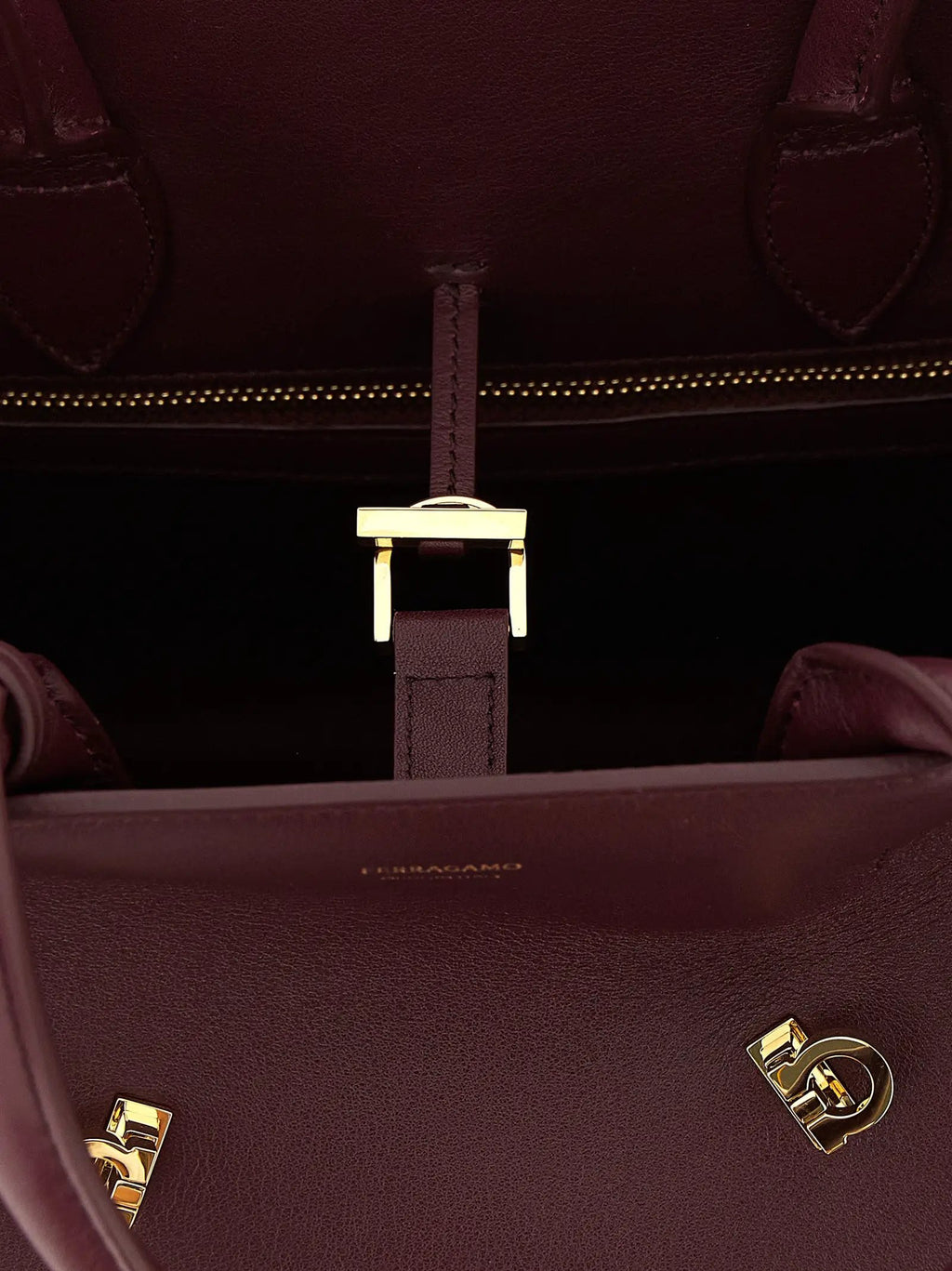 Ferragamo Ferragamo Bordeaux Calfskin Handbag