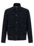 Lardini Lardini Blue Virgin Wool Full-Length Jacket