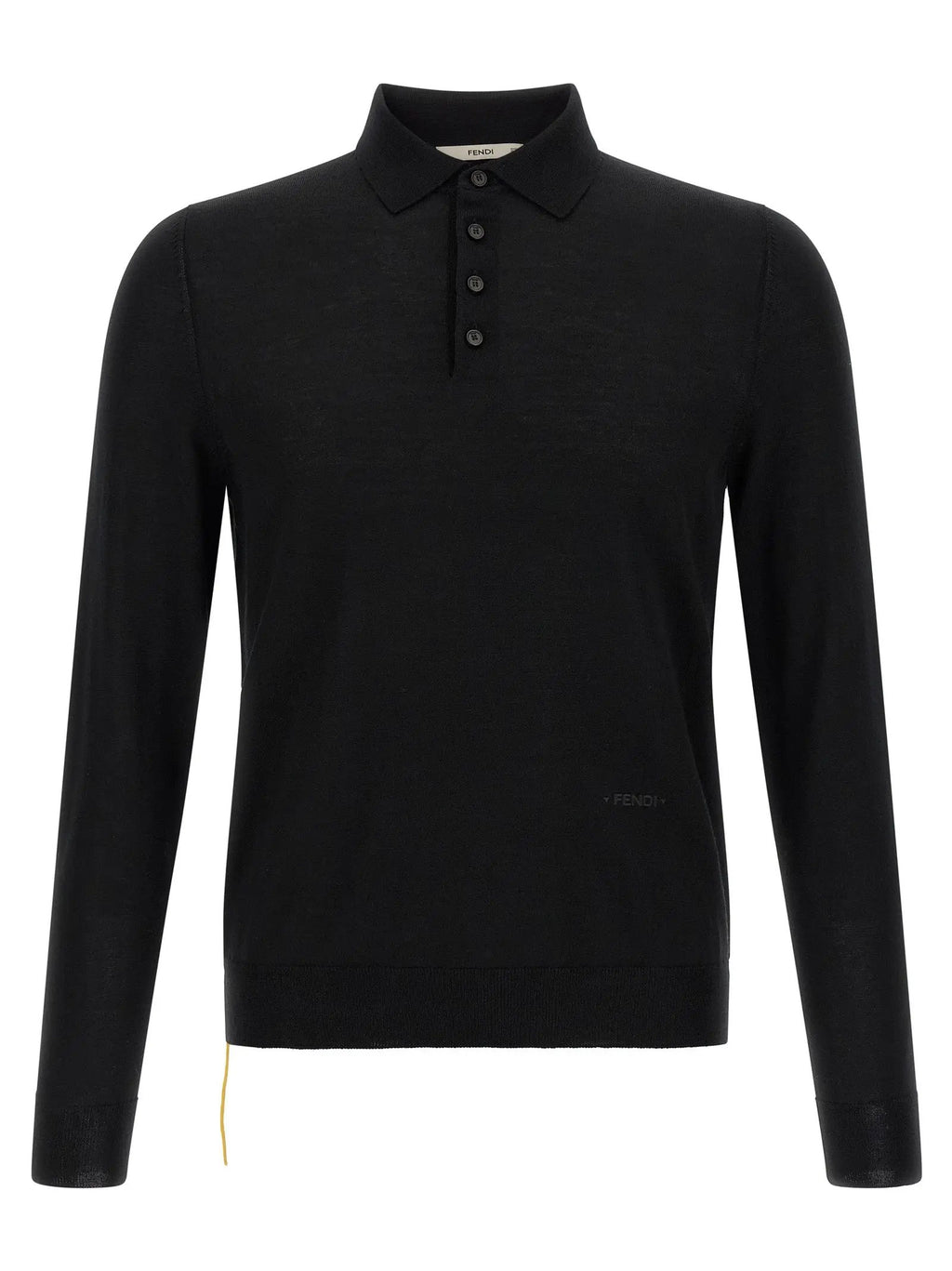 Fendi Fendi Black Virgin Wool Polo Shirt
