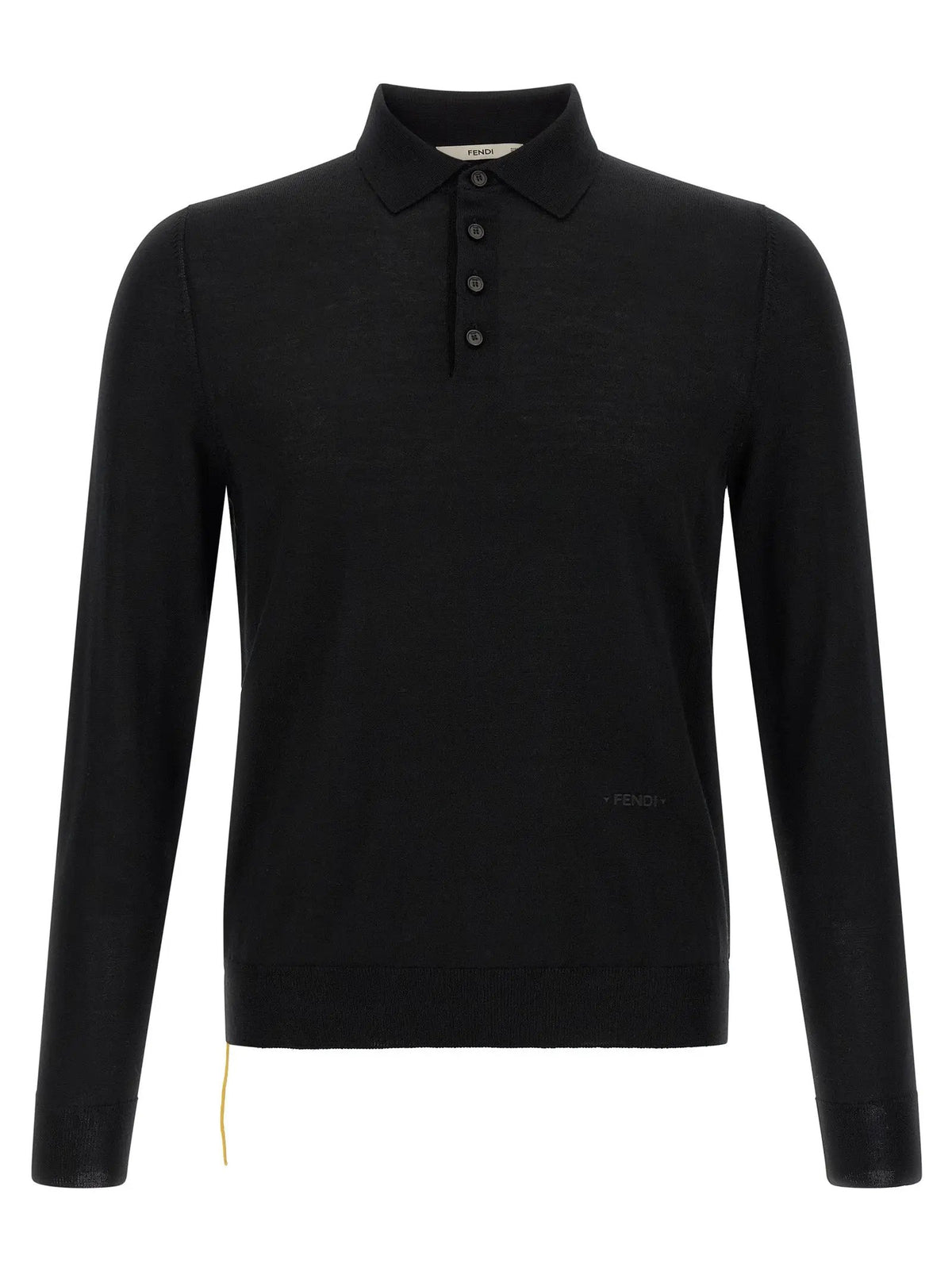 Fendi Fendi Black Virgin Wool Polo Shirt