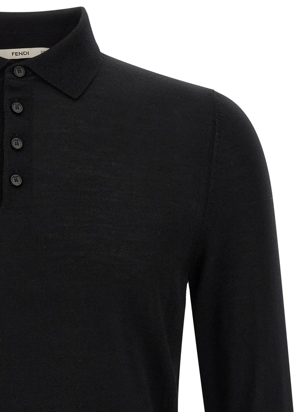 Fendi Fendi Black Virgin Wool Polo Shirt