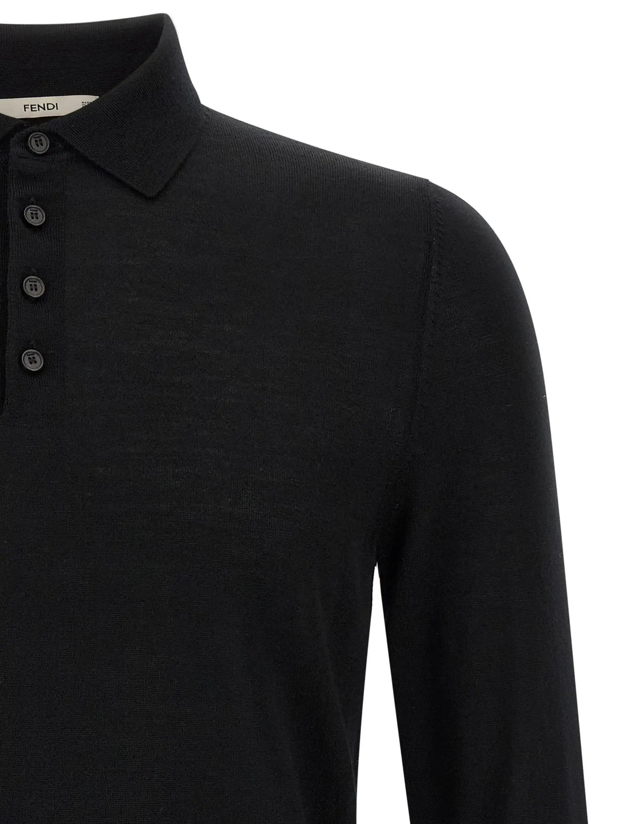 Fendi Fendi Black Virgin Wool Polo Shirt