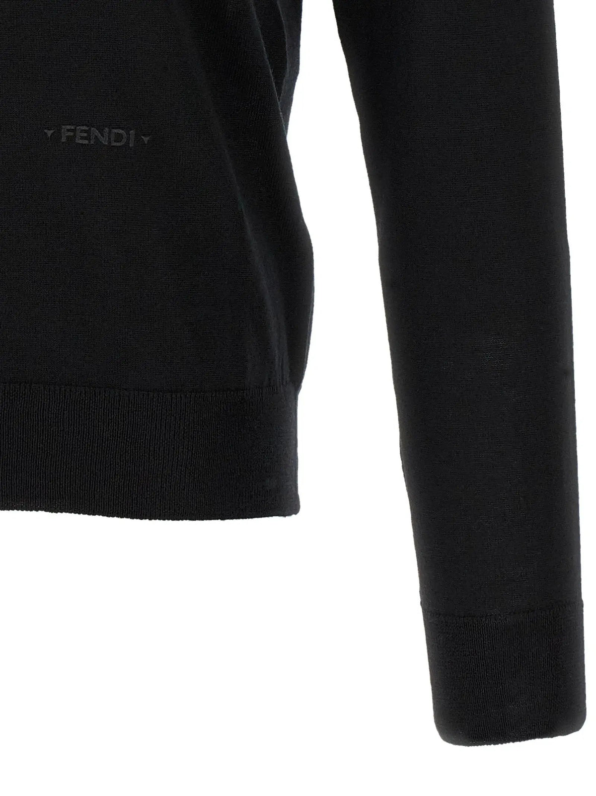 Fendi Fendi Black Virgin Wool Polo Shirt