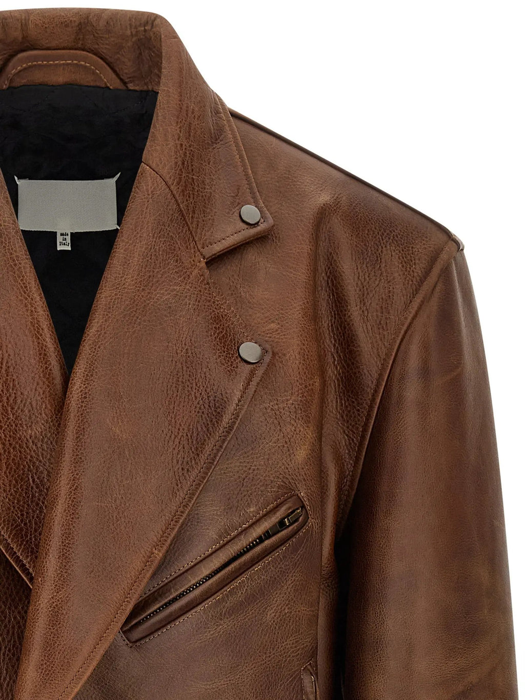 Maison Margiela Maison Margiela Brown Calfskin Leather Jacket