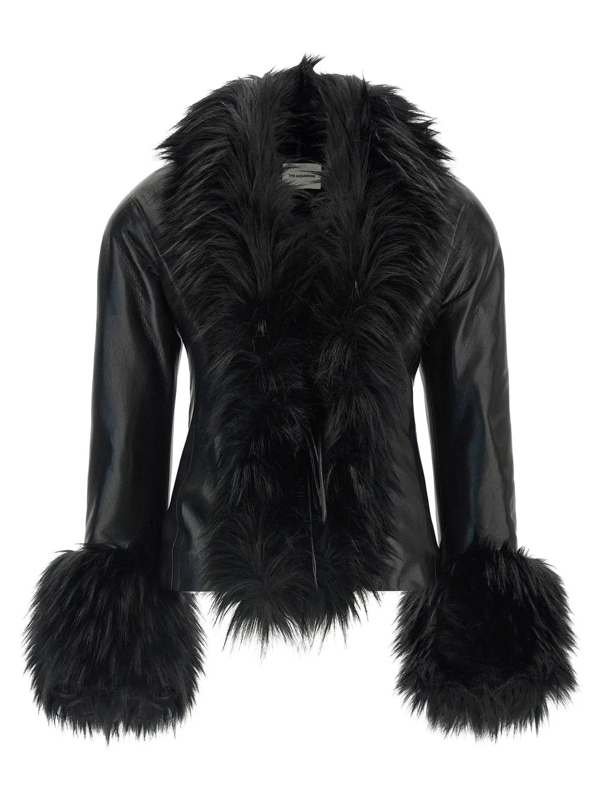 The Andamane The Andamane Black Polyester Leather Jacket