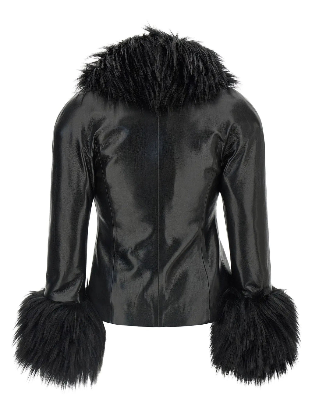 The Andamane The Andamane Black Polyester Leather Jacket