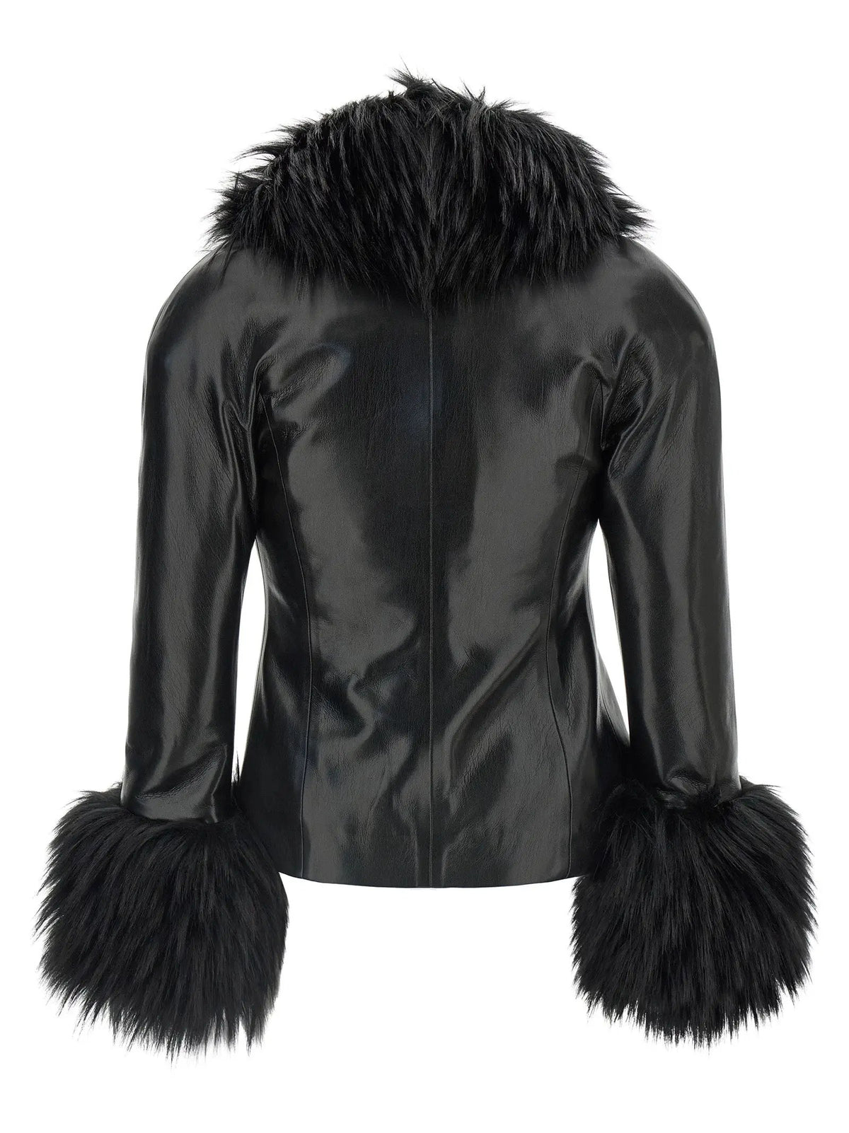 The Andamane The Andamane Black Polyester Leather Jacket