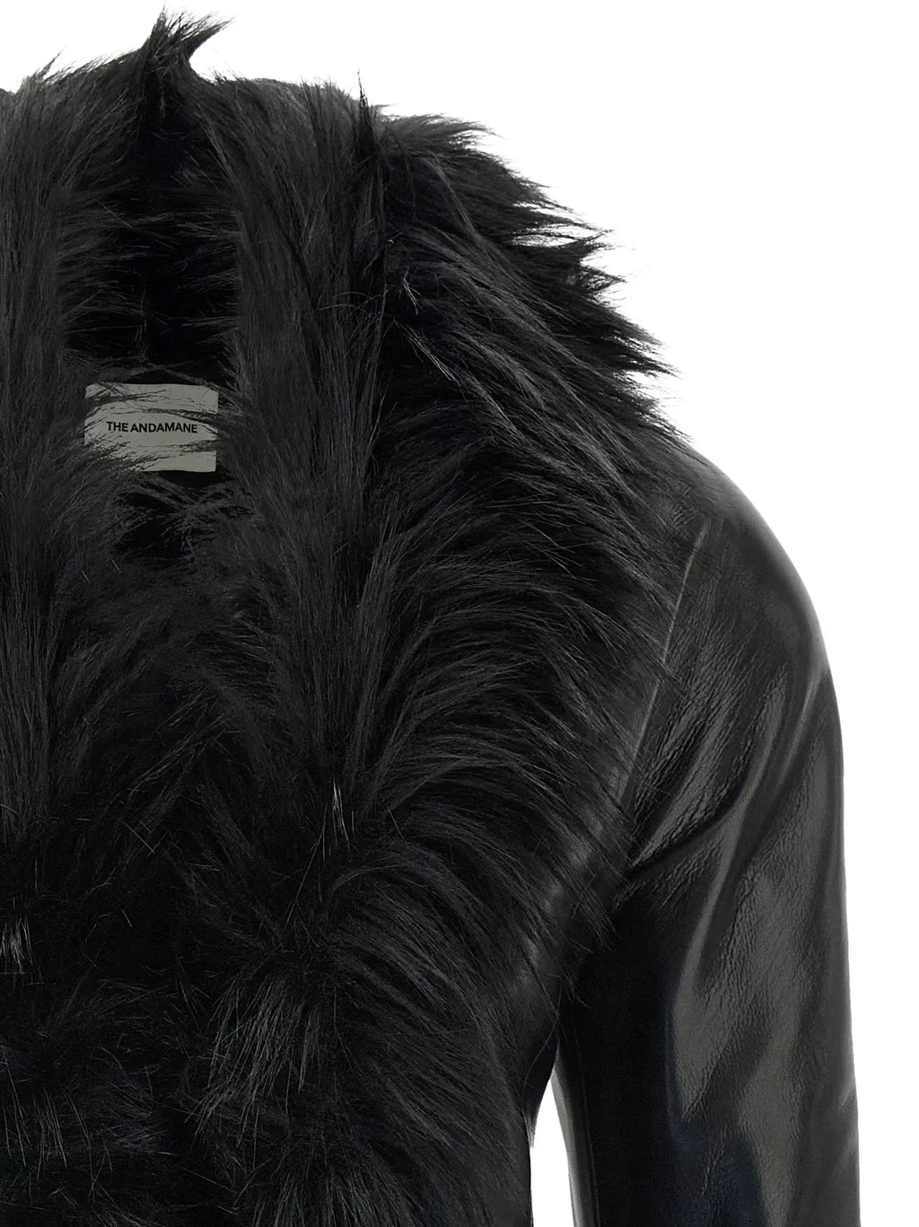 The Andamane The Andamane Black Polyester Leather Jacket