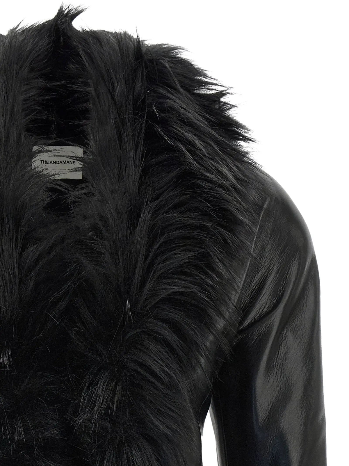 The Andamane The Andamane Black Polyester Leather Jacket
