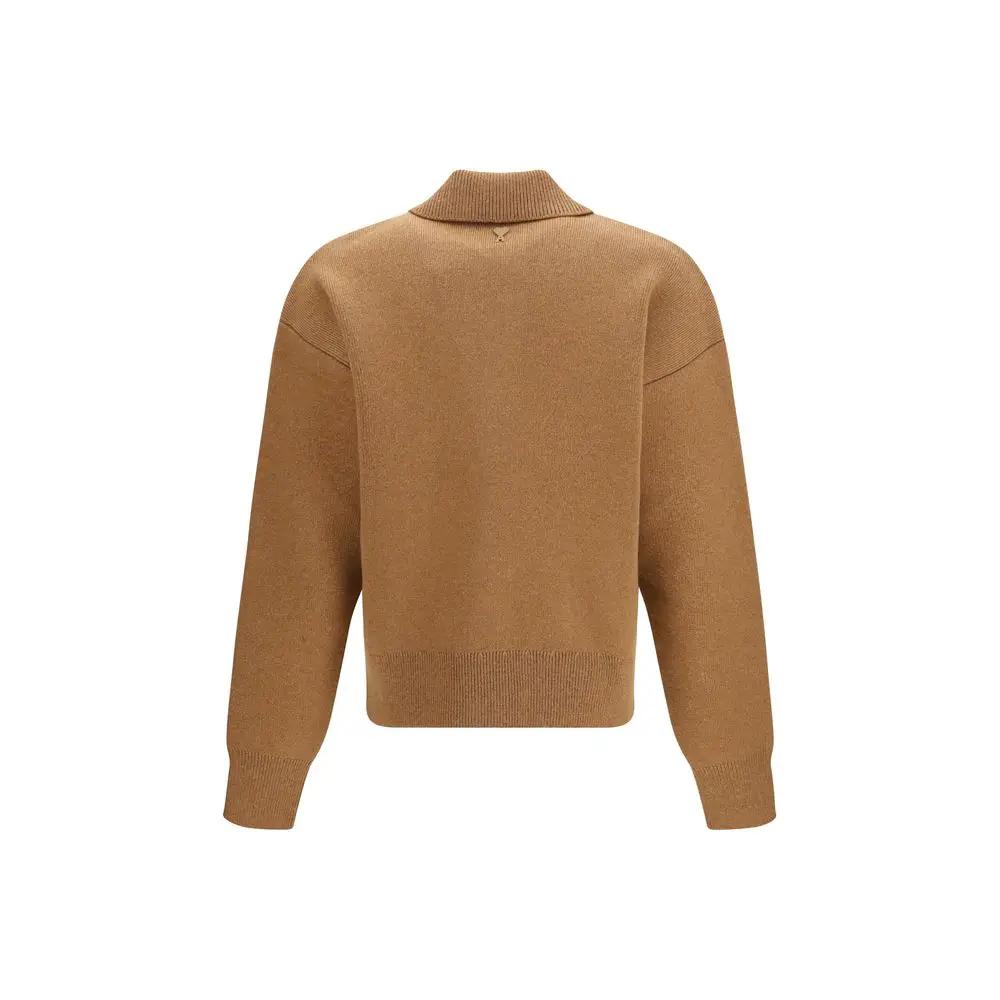 Ami Paris Brown Wool Oves Aries Cardigan