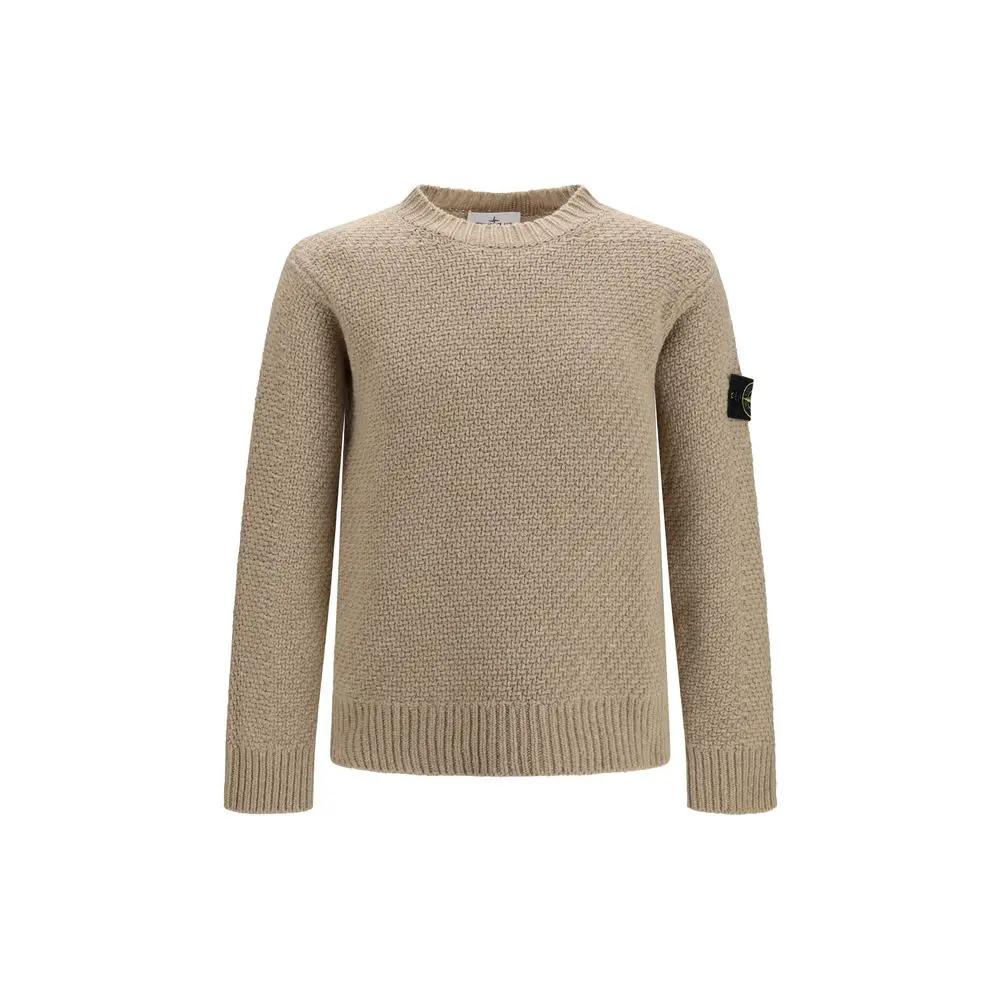 Stone Island Beige Wool Oves Aries Sweatshirt