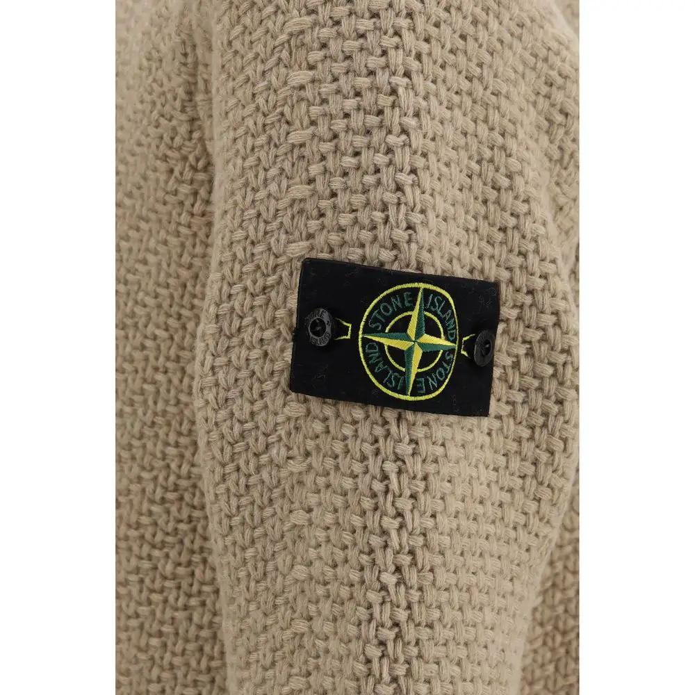 Stone Island Beige Wool Oves Aries Sweatshirt
