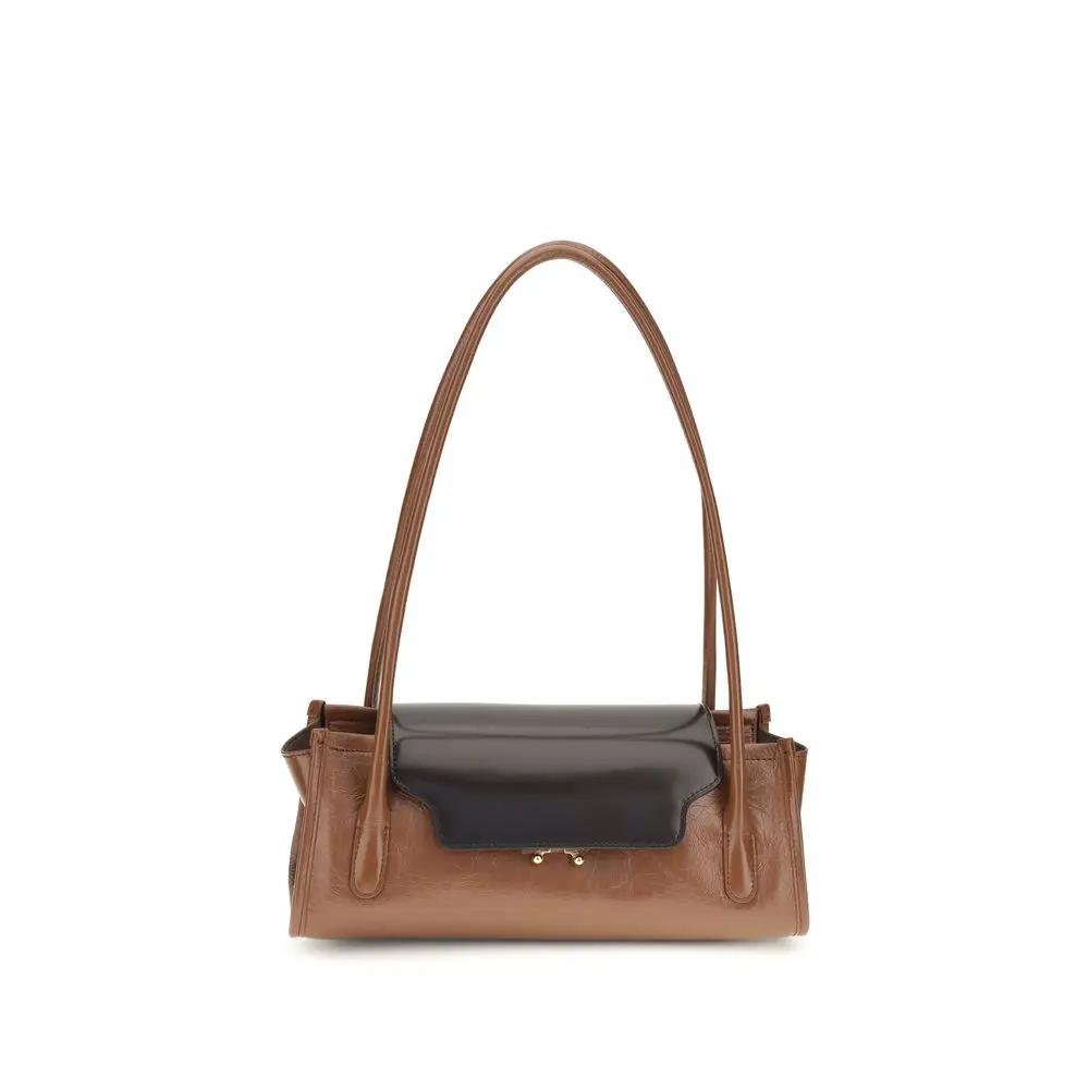 Marni Brown Calf Leather Bos Taurus Shoulder Bag