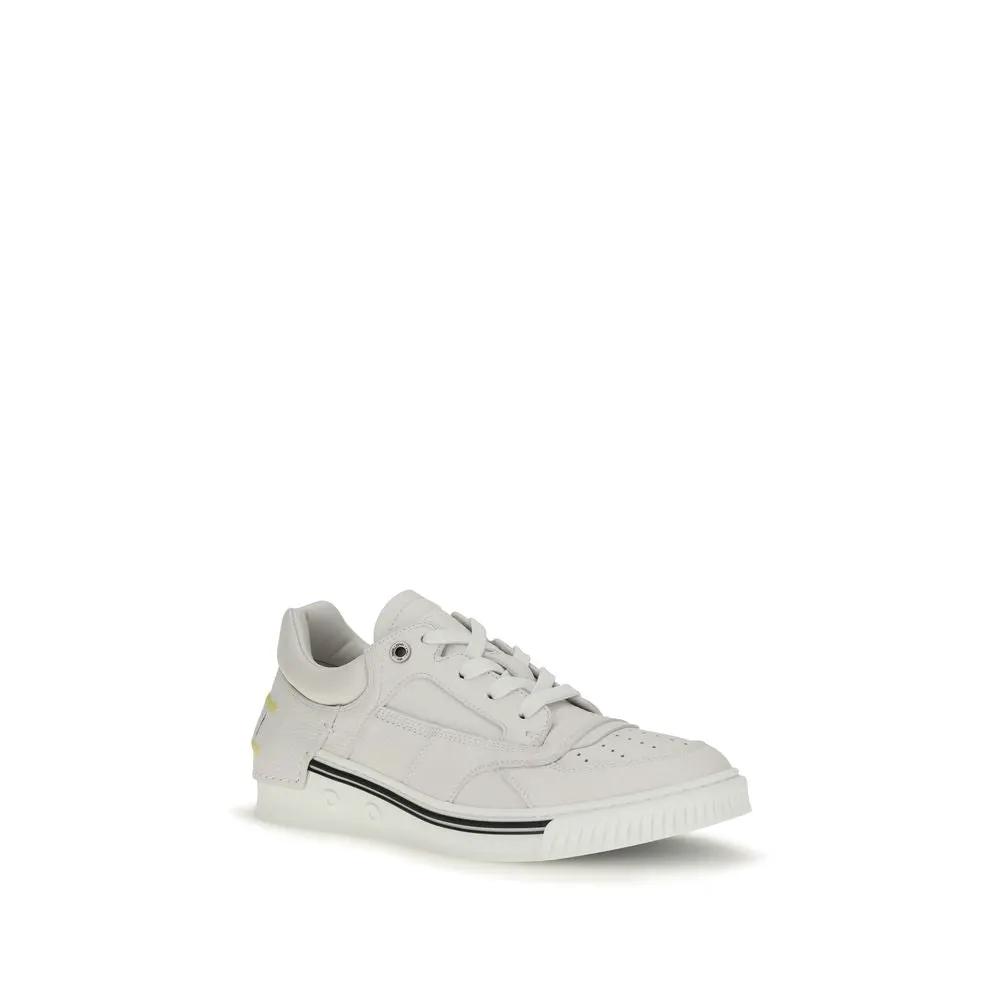 Fendi Fendi White Calf Leather Bos Taurus Low Top Sneakers