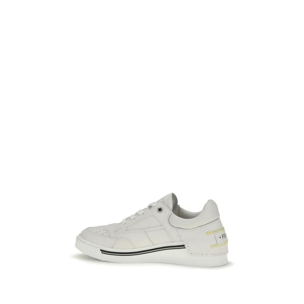 Fendi Fendi White Calf Leather Bos Taurus Low Top Sneakers