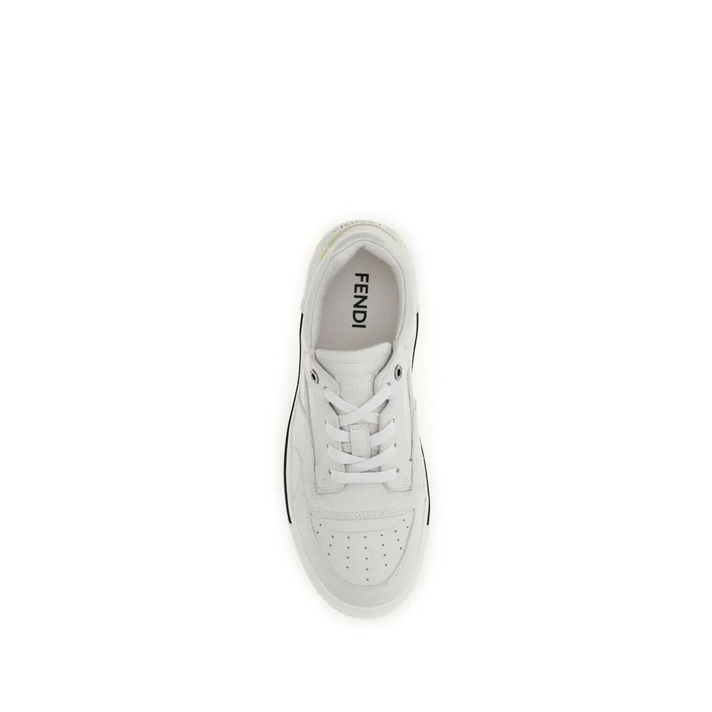 Fendi Fendi White Calf Leather Bos Taurus Low Top Sneakers