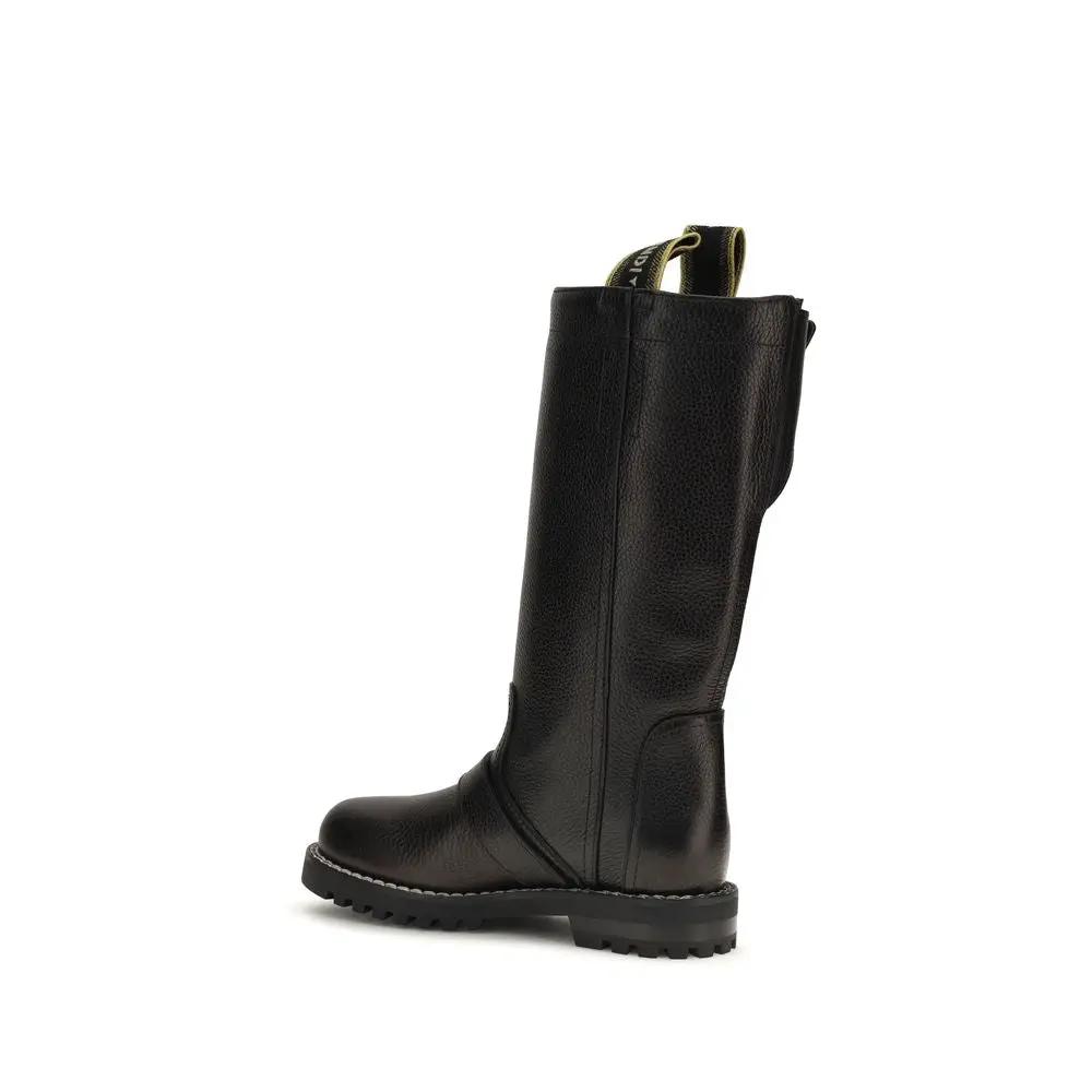 Fendi Fendi Black Calf Leather Bos Taurus Lace-Up Boots