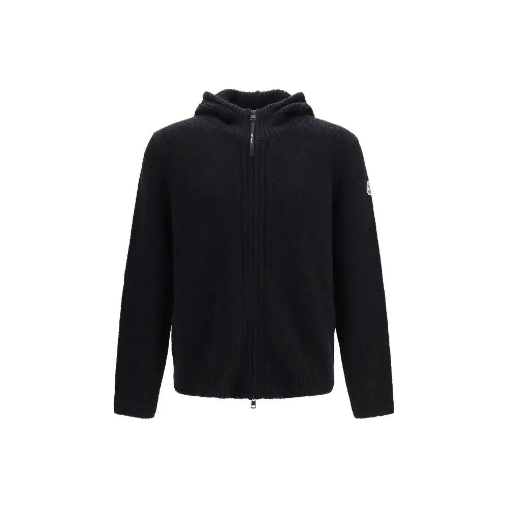 Moncler Moncler Black Wool Oves Aries Hoodie