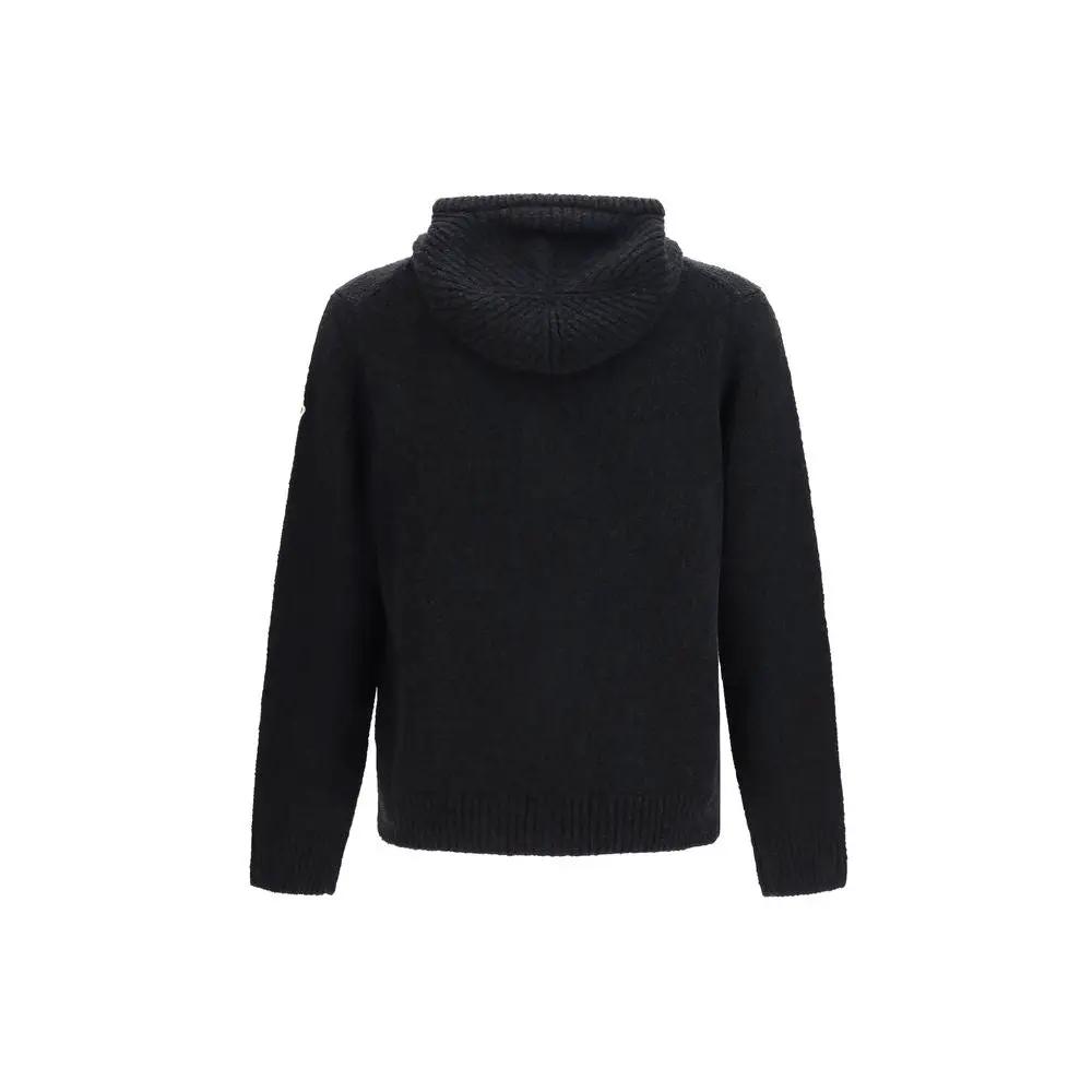 Moncler Black Wool Oves Aries Hoodie