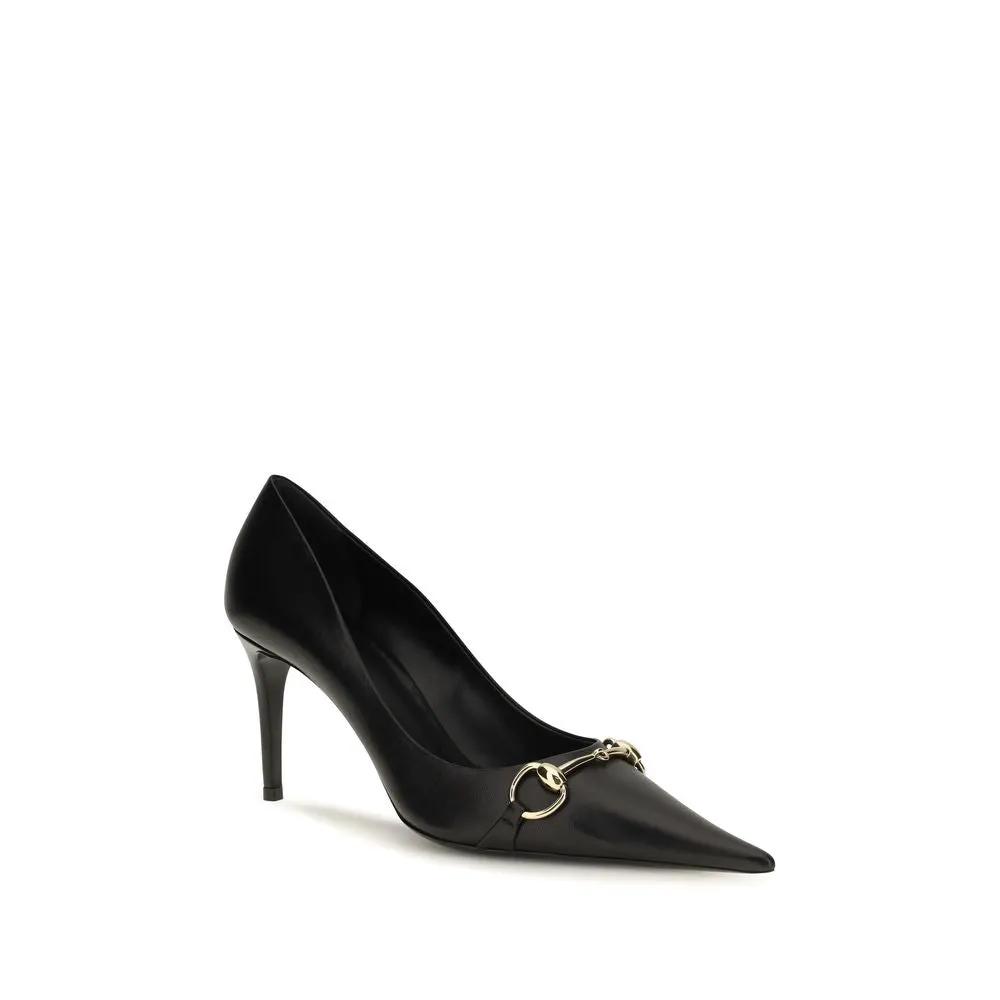 Gucci Gucci Black Calf Leather Bos Taurus High Heel Pumps