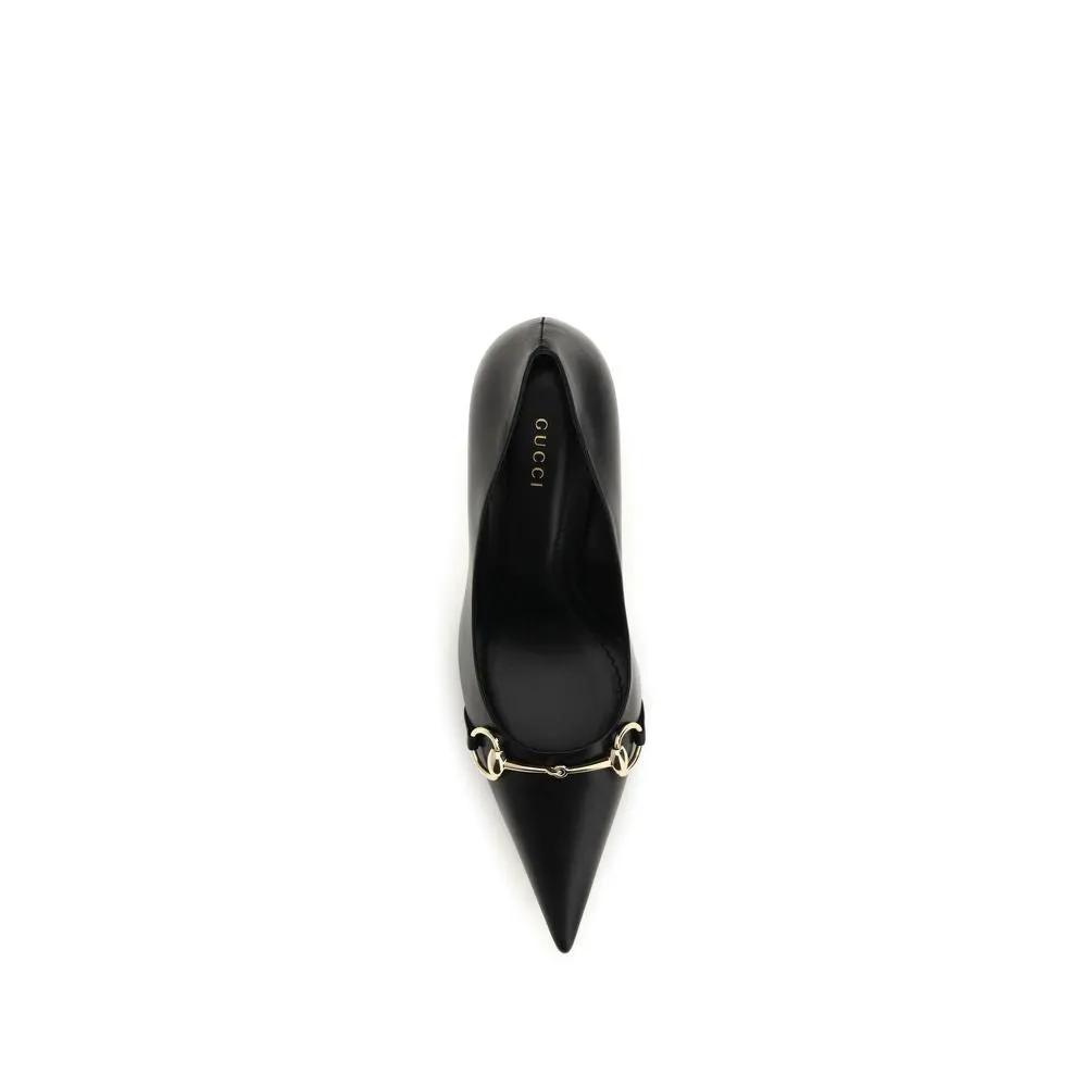 Gucci Gucci Black Calf Leather Bos Taurus High Heel Pumps