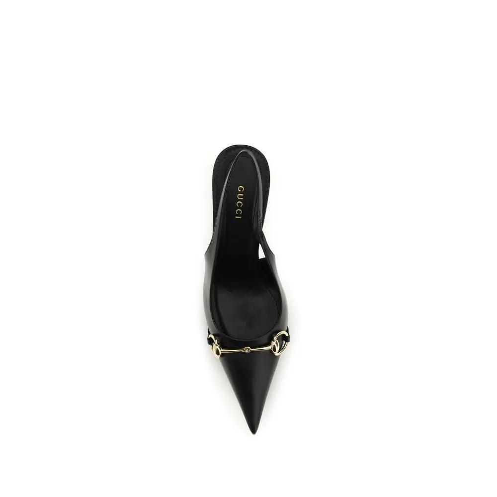 Gucci Black Calf Leather Bos Taurus High Heel Pumps