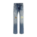 PDF Channel Blue Cotton Straight-Leg Jeans