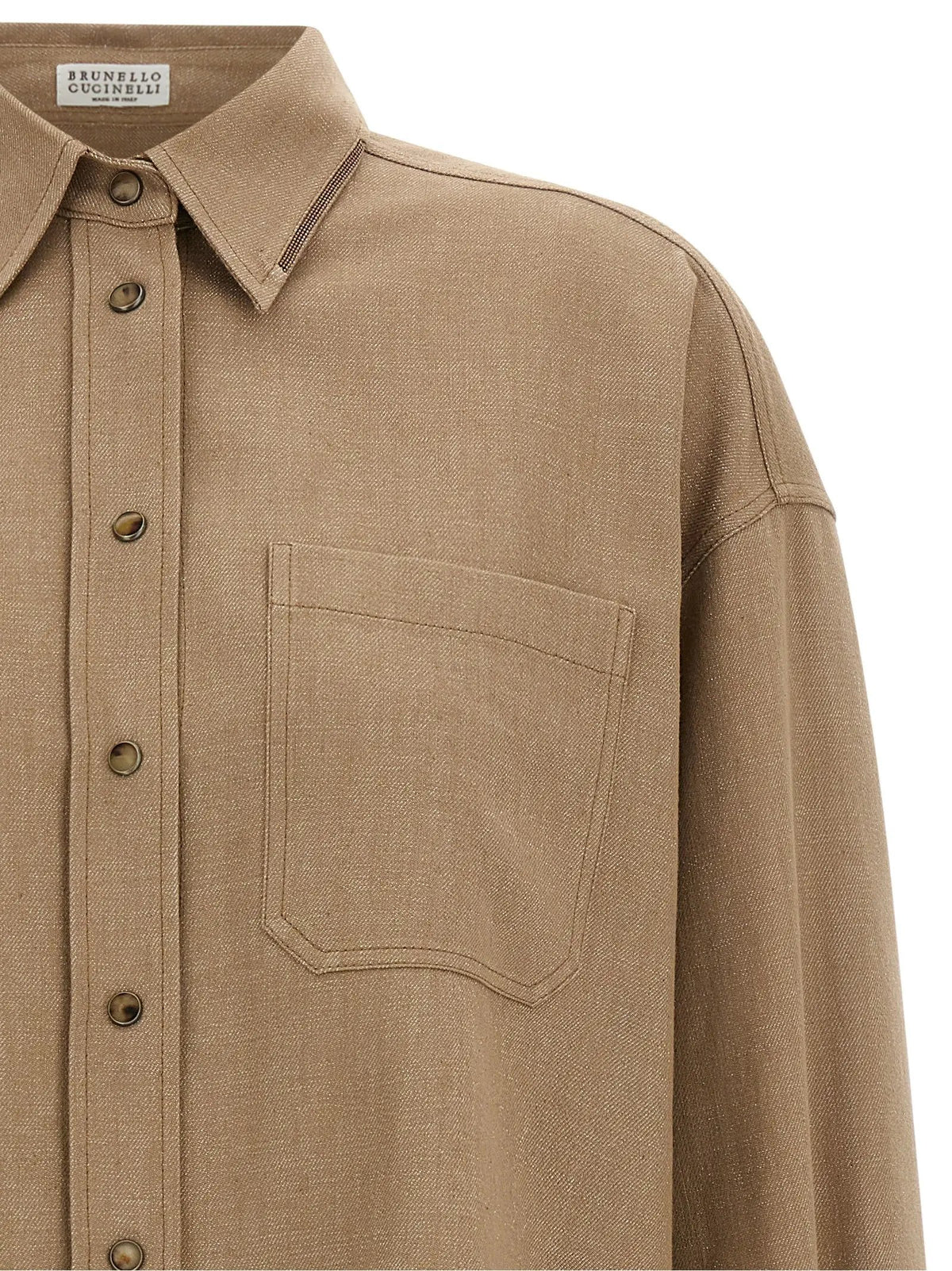 Brunello Cucinelli Beige Cotton Blouse