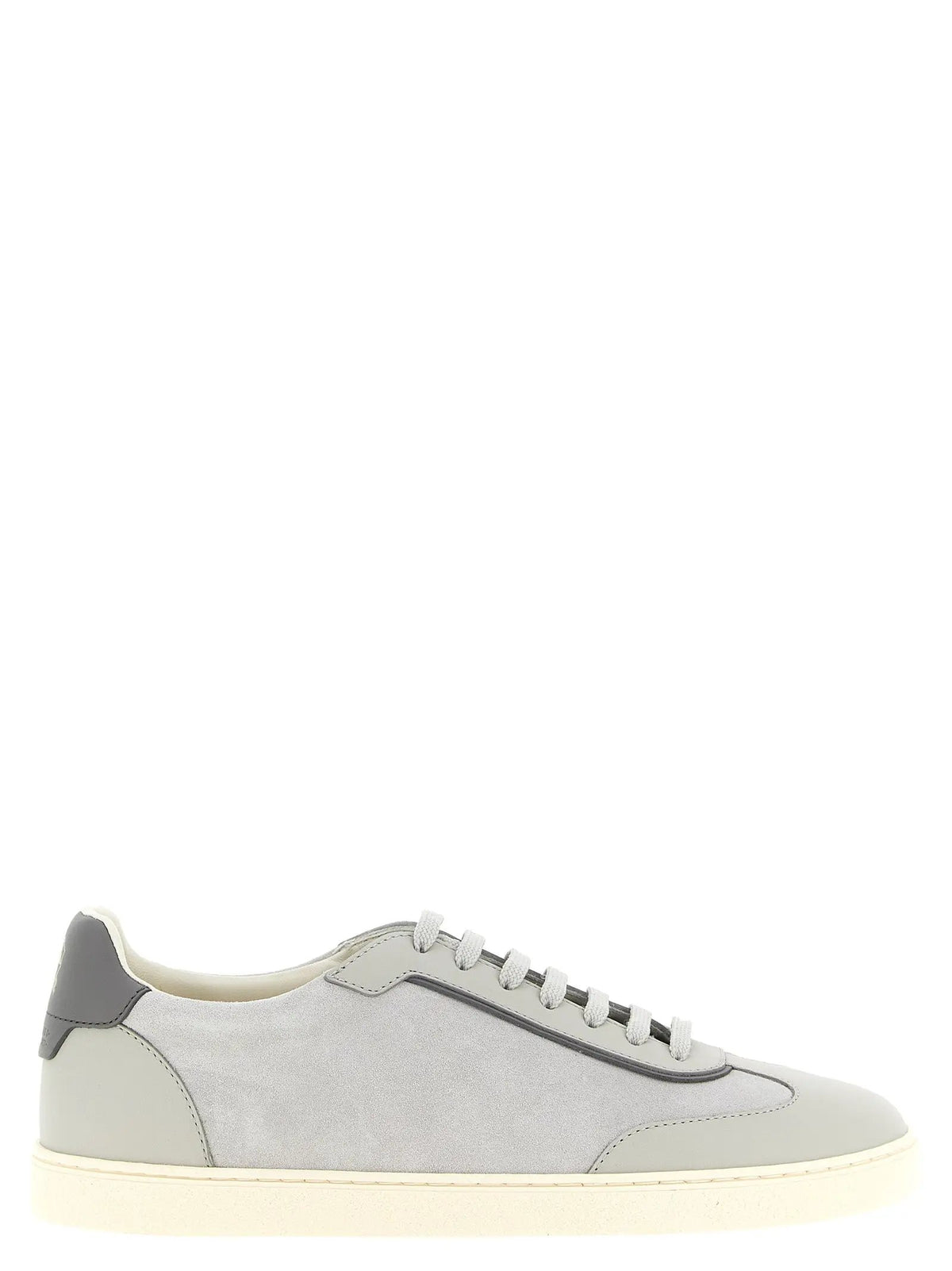 Brunello Cucinelli Gray Calfskin Low Top Sneakers