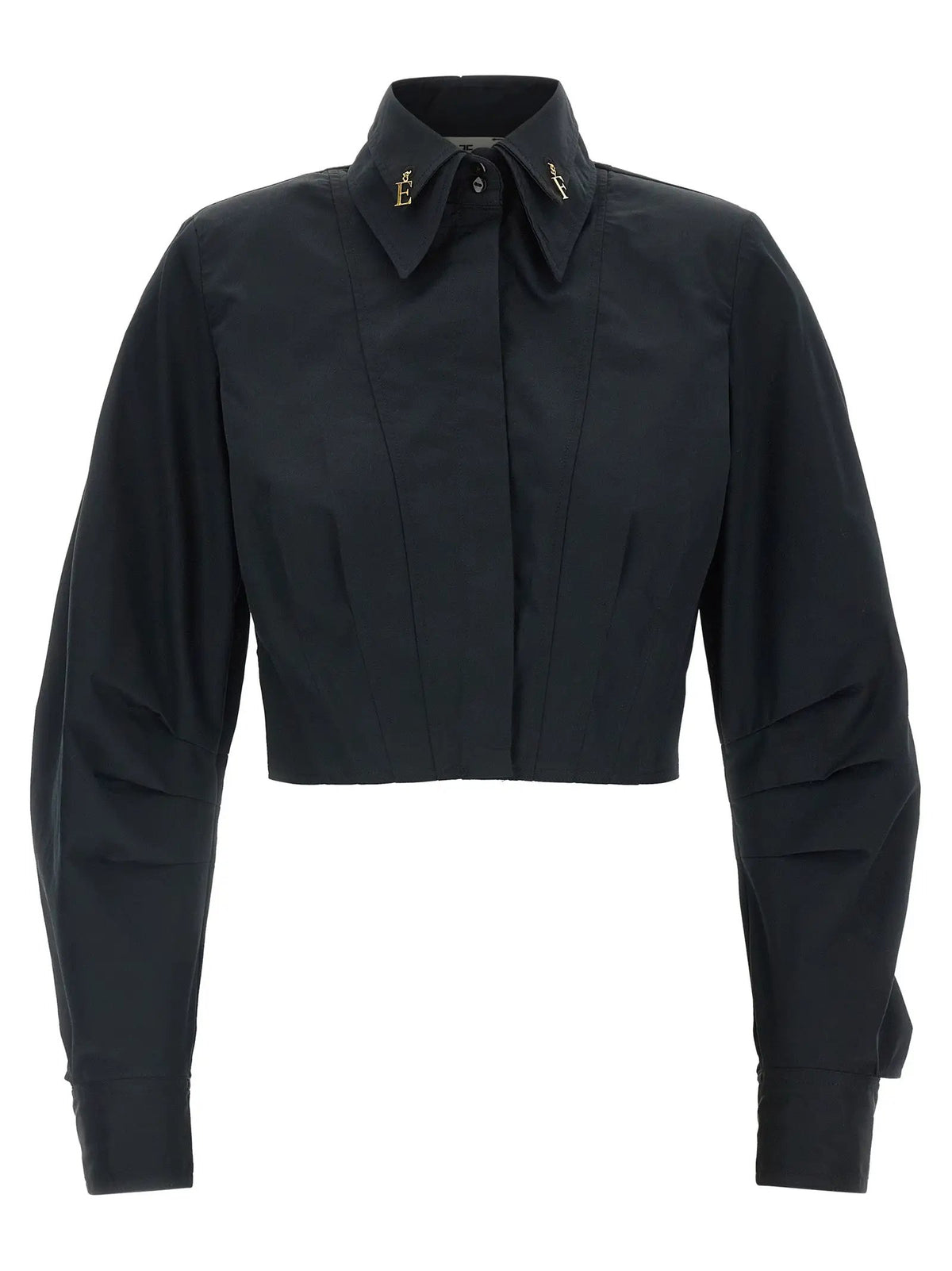 Elisabetta Franchi Black Cotton Blouse