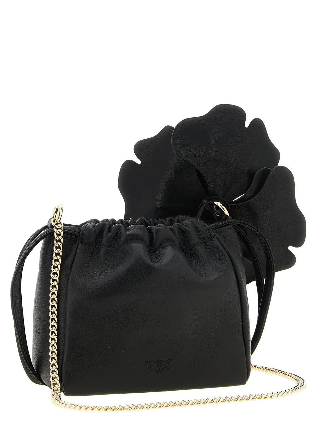 PINKO Black Lambskin Clutch Bag