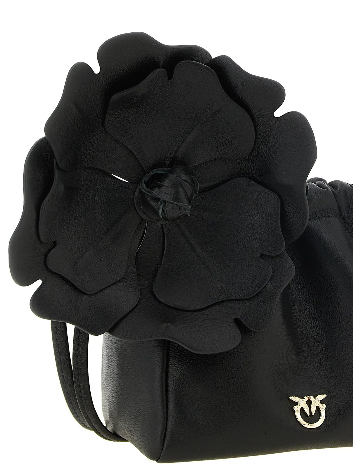 PINKO Black Lambskin Clutch Bag