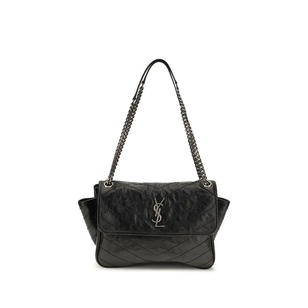 Saint Laurent Black Calf Leather Bos Taurus Shoulder Bag