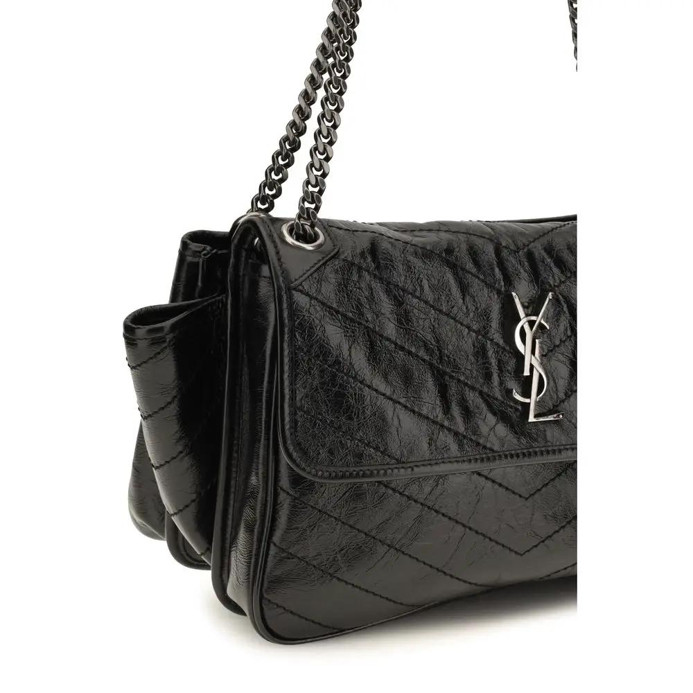 Saint Laurent Black Calf Leather Bos Taurus Shoulder Bag
