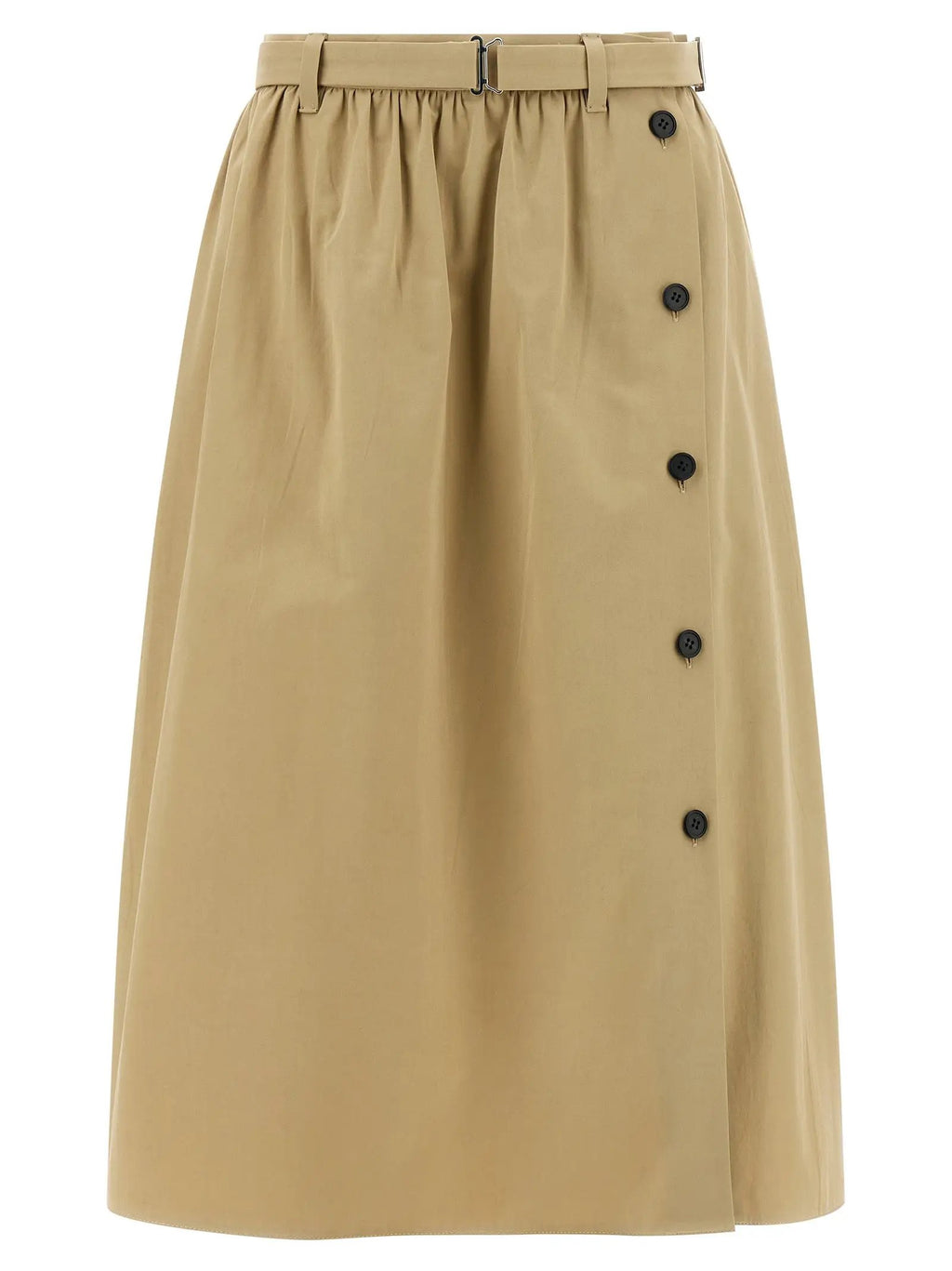 Prada Beige Cotton Midi Skirt