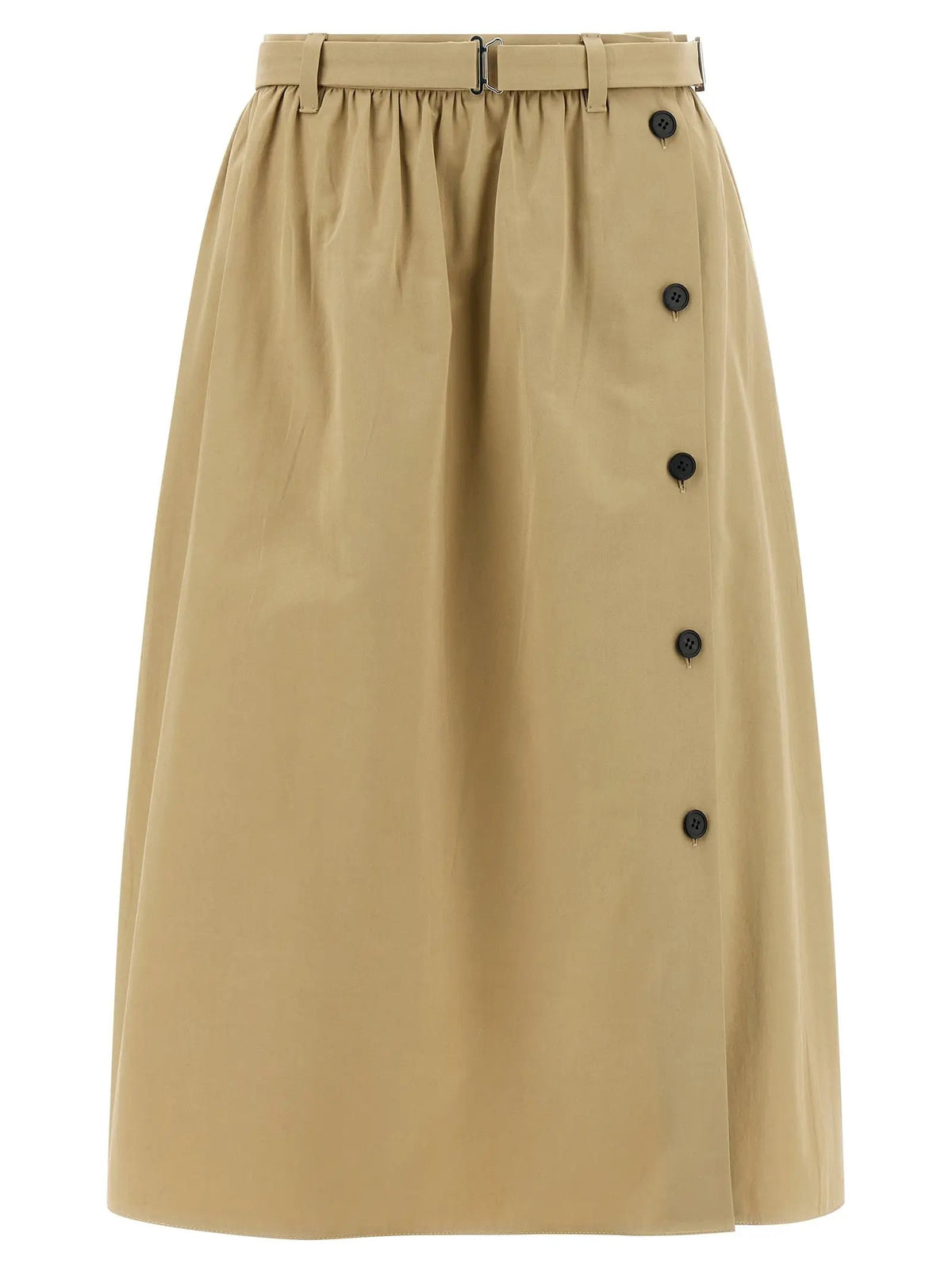 Prada Beige Cotton Midi Skirt