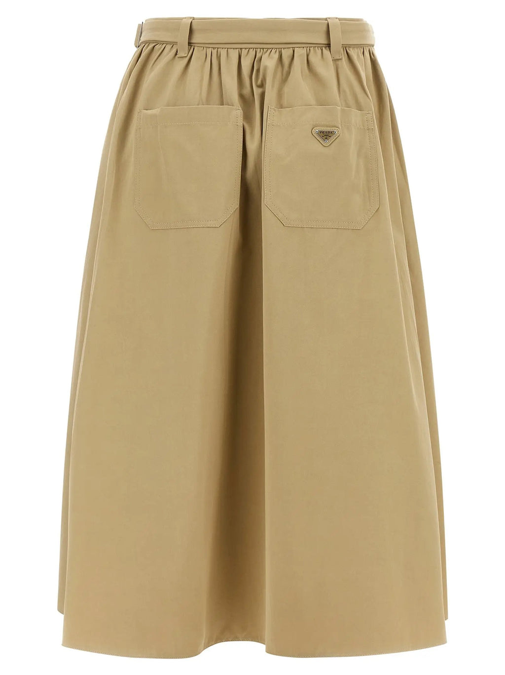 Prada Beige Cotton Midi Skirt