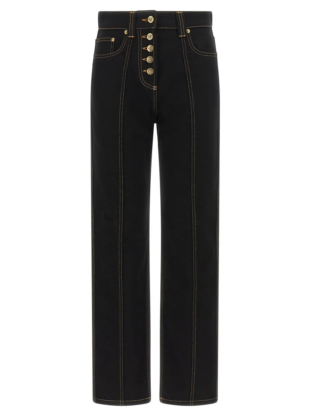 Versace Black Cotton High-Waisted Jean