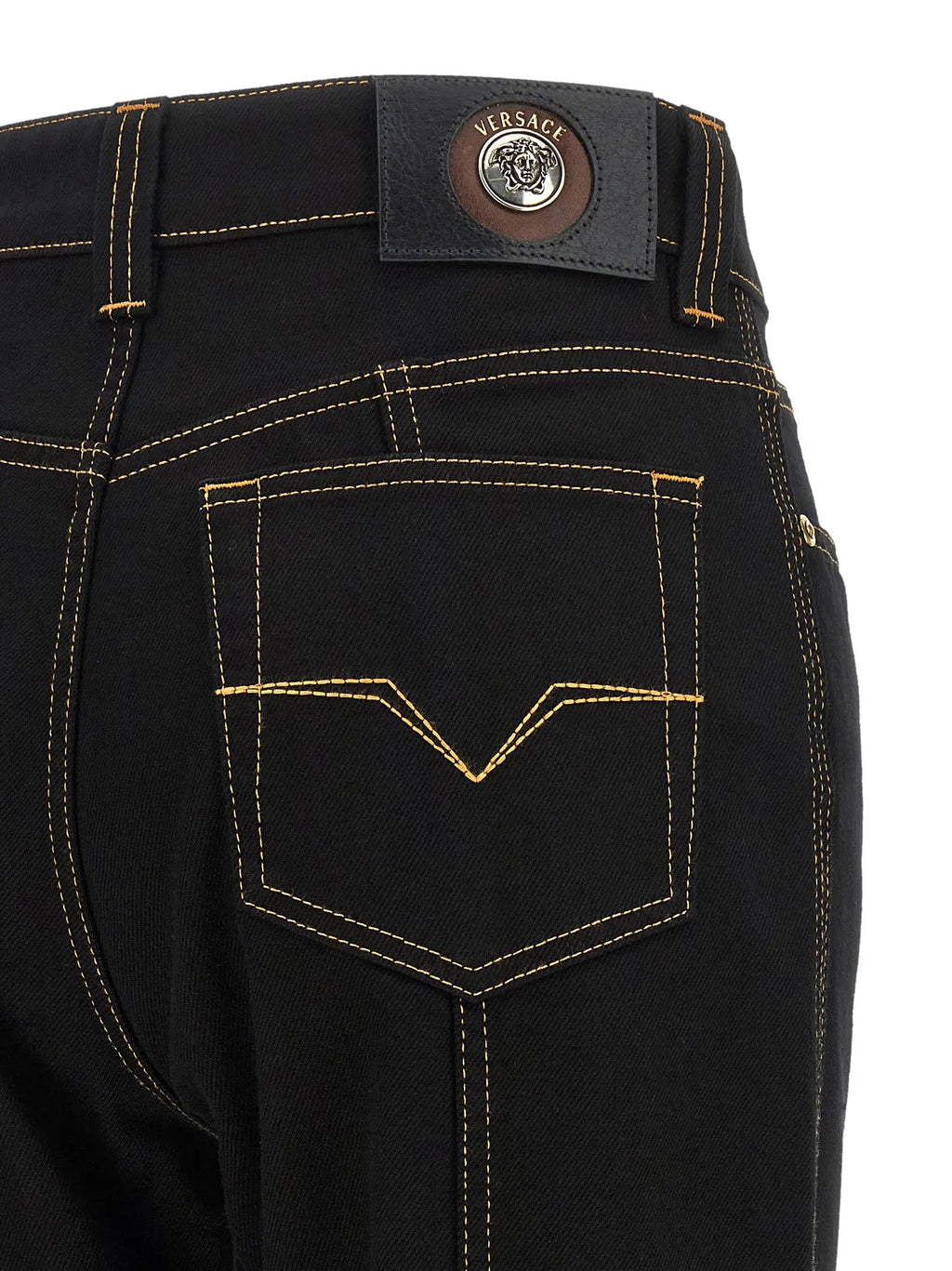 Versace Black Cotton High-Waisted Jean