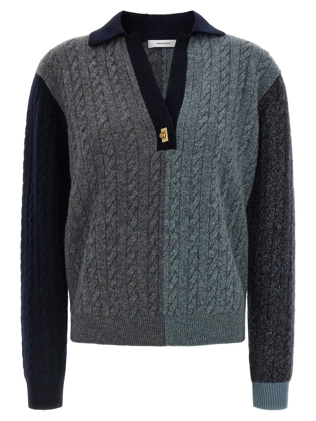 Ferragamo Multicolor Virgin Wool Cardigan