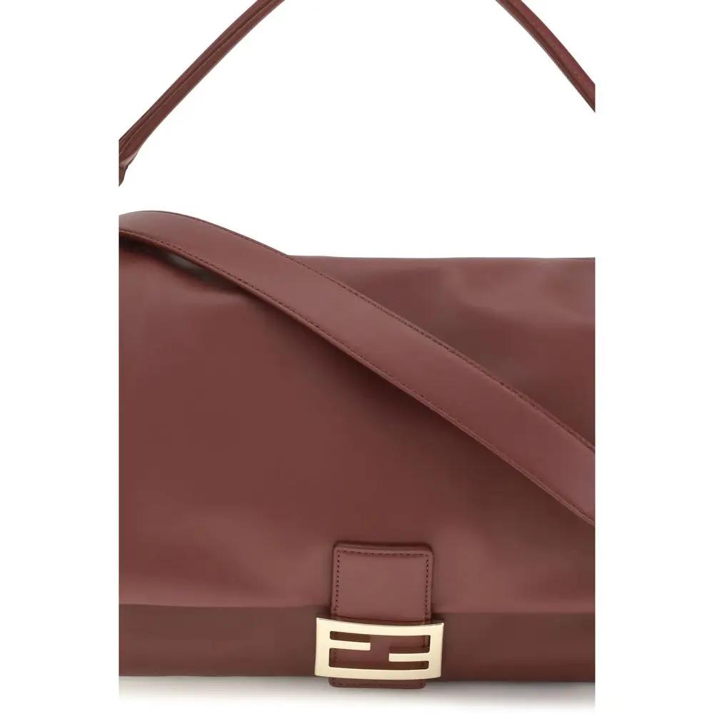 Fendi Bordeaux Calf Leather Bos Taurus Shoulder Bag
