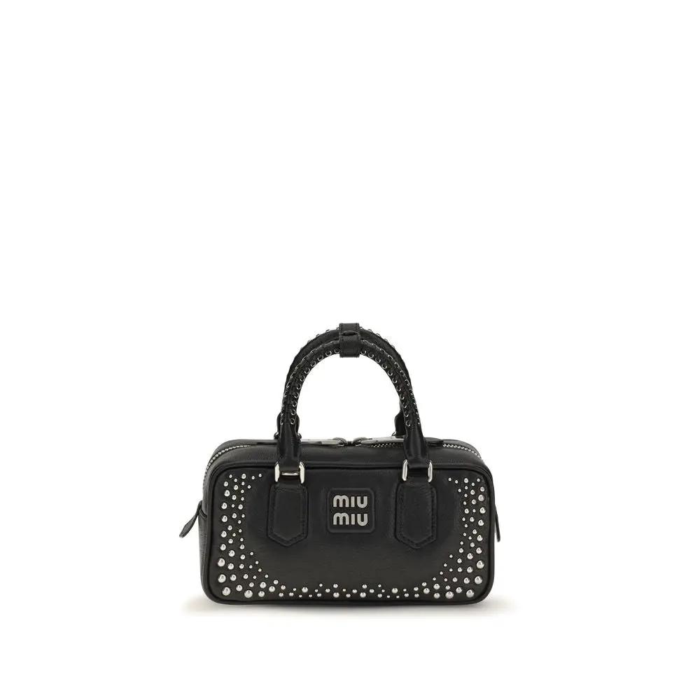 Miu Miu Black Calf Leather Bos Taurus Shoulder Bag