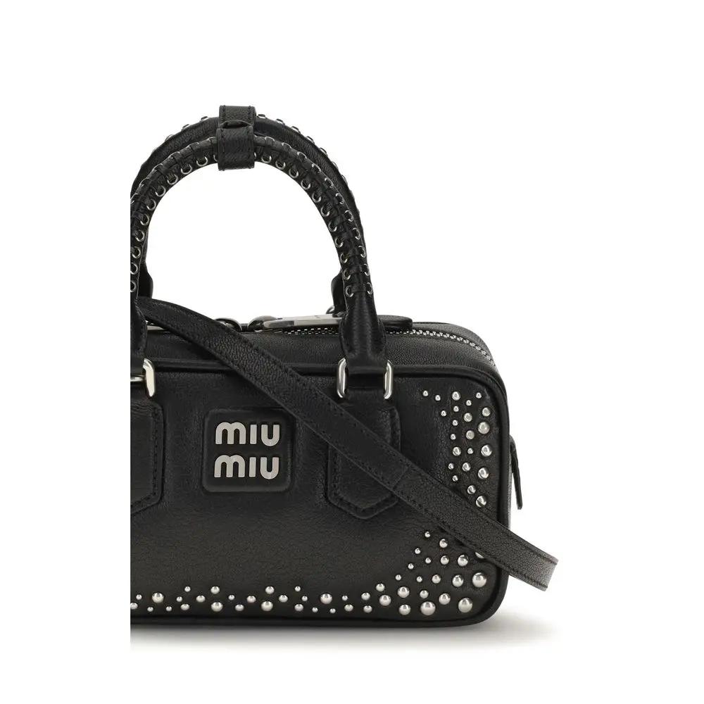 Miu Miu Black Calf Leather Bos Taurus Shoulder Bag